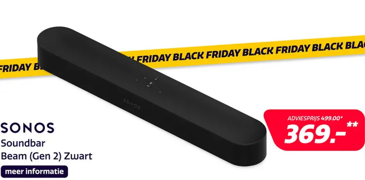 Aanbieding: Sonos Beam (Gen 2) - Zwart