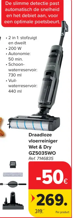 Aanbieding: Draadloze vloerreiniger Wet & Dry GZ5035WO
