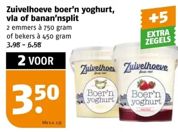 Aanbieding: Zuivelhoeve boer'n yoghurt, vla of banan'nspl