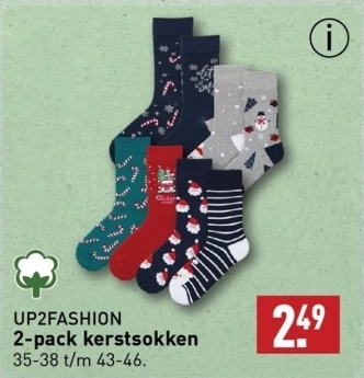 Aanbieding: 2-pack kerstsokken