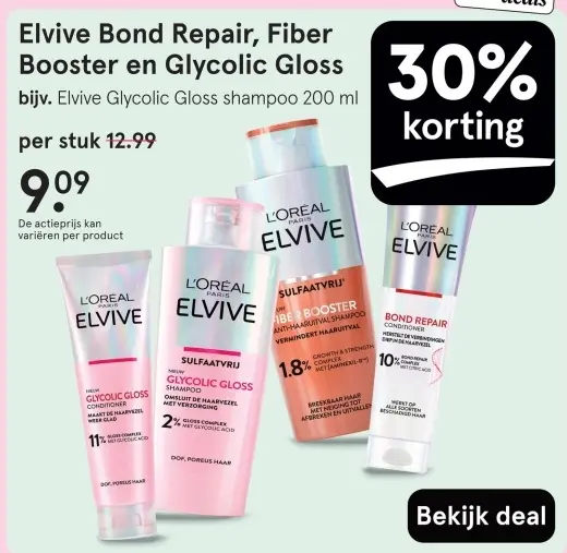 Aanbieding: Elvive Bond Repair, Fiber Booster en Glycolic Gloss