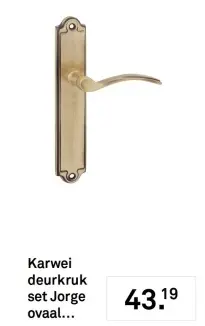 Aanbieding: Deurkruk set Jorge ovaal 30% KORTING