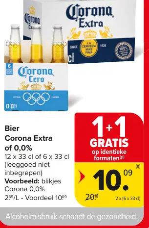 Promotie: Bier Corona Extra of 0,0%