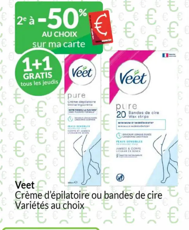 Offre: Crème d'épilatoire ou bandes de cire
