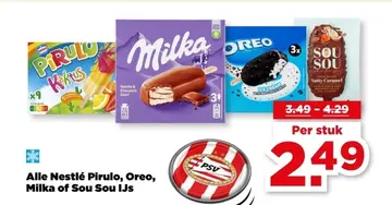 Aanbieding: Alle Nestlé Pirulo, Oreo, Milka of Sou Sou IJ