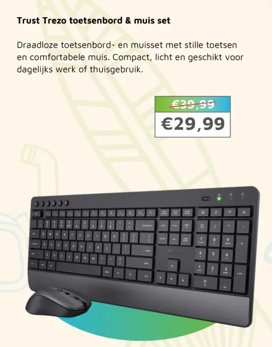 Aanbieding: Trust Trezo toetsenbord & muis set