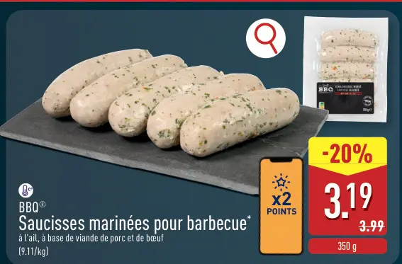 Offre: Saucisses marinées pour barbecue