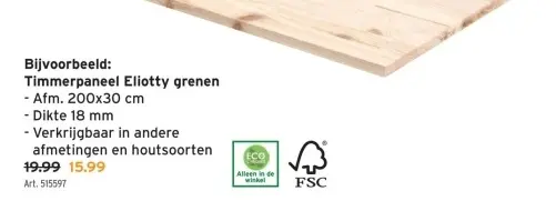 Promotie: Timmerpaneel Eliotty grenen