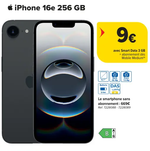 Offre: iPhone 16e 256 GB
