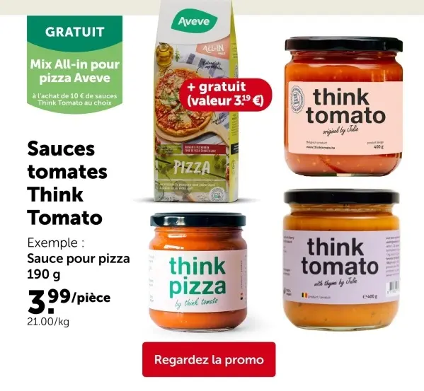 Offre: Sauces tomates Think Tomato