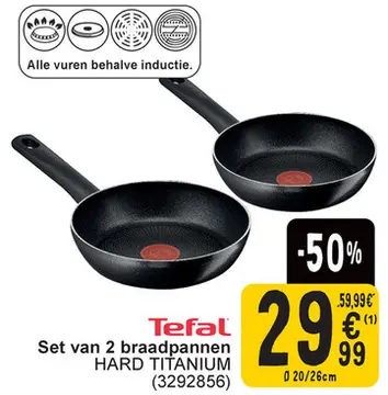 Aanbieding: Set van 2 braadpannen HARD TITANIUM