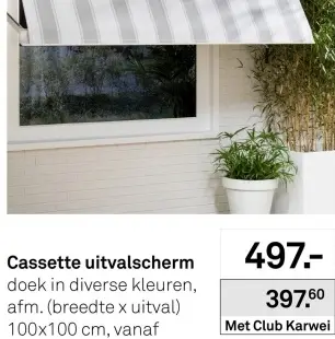 Aanbieding: Cassette uitvalscherm