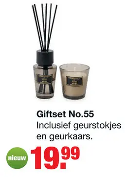 Aanbieding: Giftset Geurstokje en geurkaars No.55