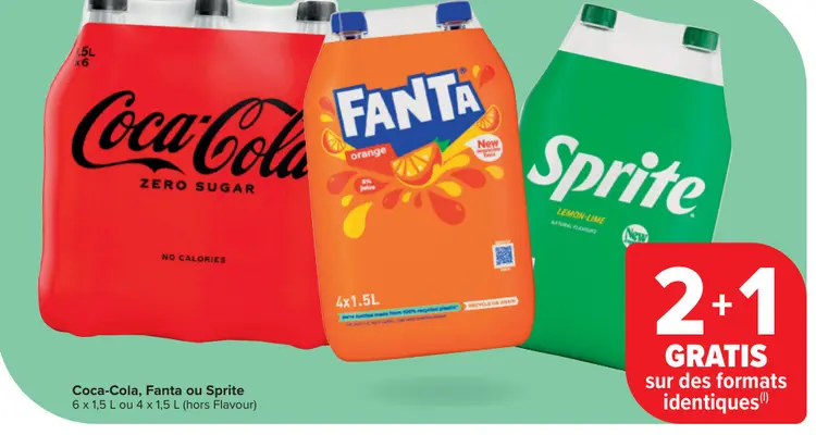 Offre: Coca-Cola, Fanta ou Sprite