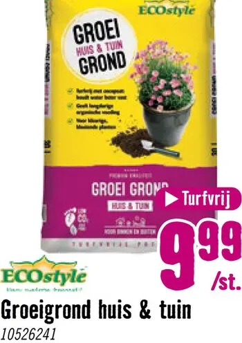 Aanbieding: ECOSTYLE Groei grond huis & tuin turfvrij 30 liter