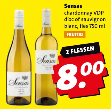Aanbieding: Sensas chardonnay VDP d'oc of sauvignon blanc