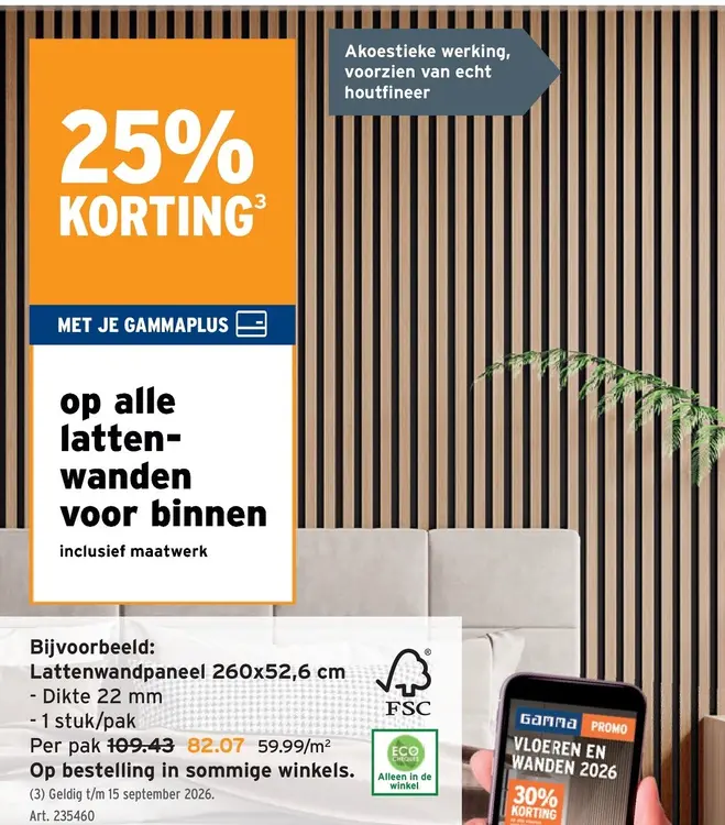 Promotie: Lattenwandpaneel