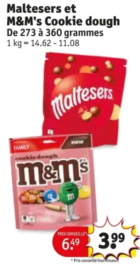 Offre: Maltesers et M&M's Cookie dough