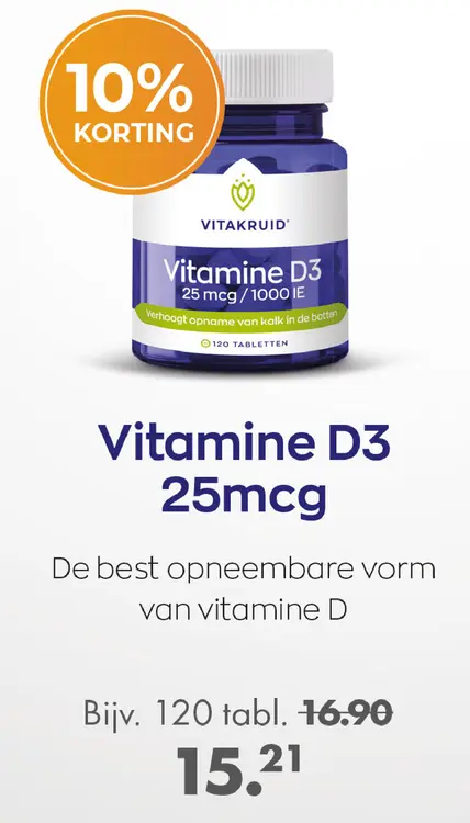 Aanbieding: Vitamine D3 25mcg
