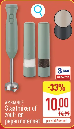 Promotie: Staafmixer of zout- en pepermolenset