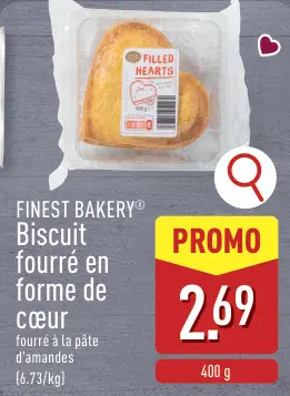 Offre: Biscuit fourré en forme de cœur