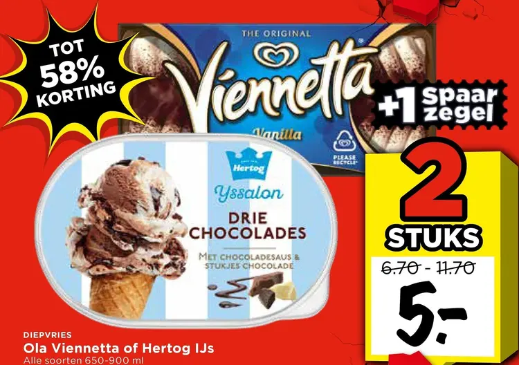 Aanbieding: Viennetta of Hertog IJs