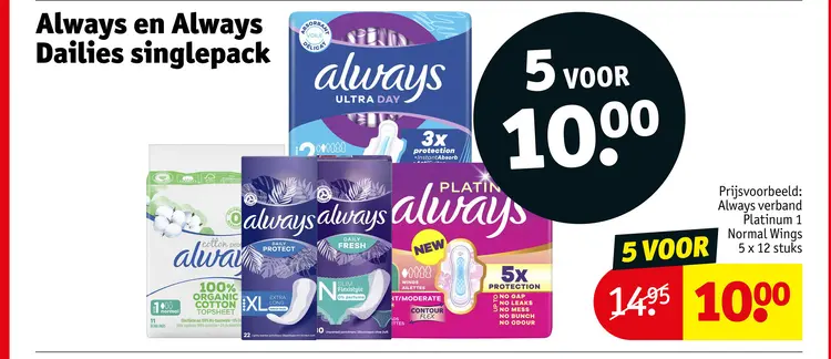 Aanbieding: Always en Always Dailies singlepack