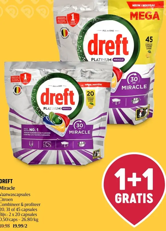 Promotie: Miracle Vaatwascapsules Citroen