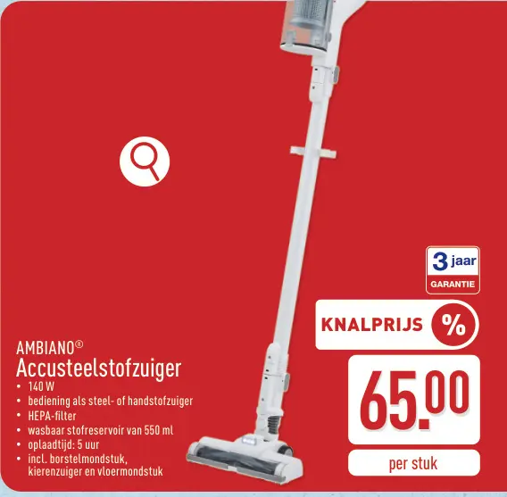 Promotie: Accusteelstofzuiger