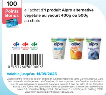 Offre: Alpro alternative végétale au yaourt