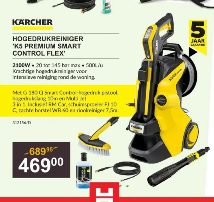 Promotie: Hogedrukreiniger 'k5 premium smart control fl