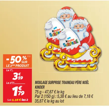 Offre: Moulage surprise traineau père noël