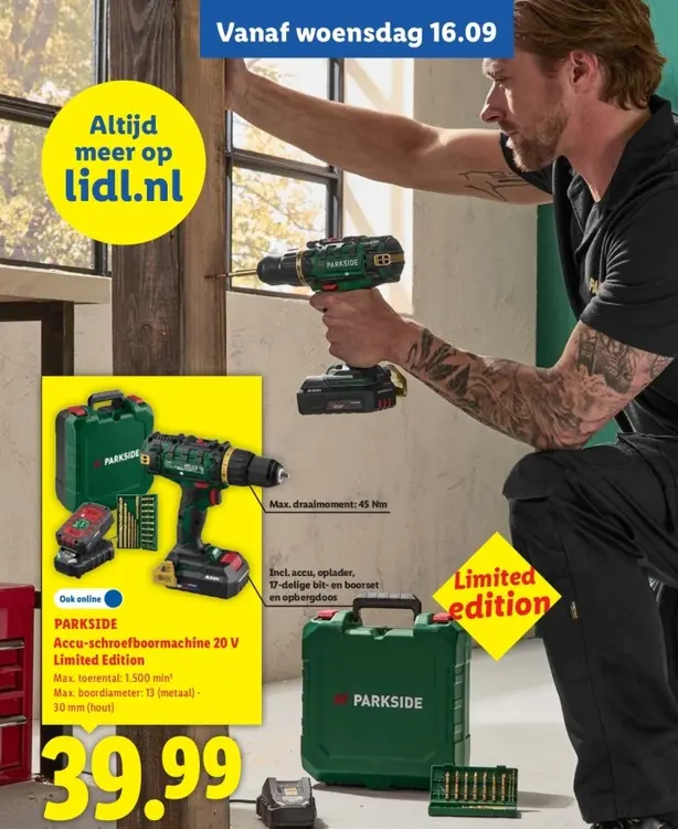 Aanbieding: Accu-schroefboormachine 20 V Limited Edition