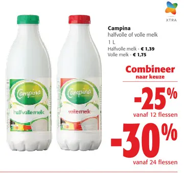 Aanbieding: Campina halfvolle of volle melk