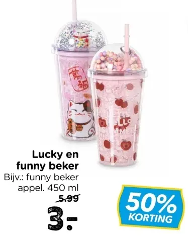 Aanbieding: Lucky en funny beker