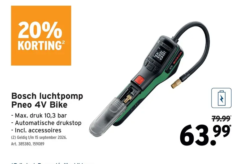 Promotie: luchtpomp Pneo 4V Bike
