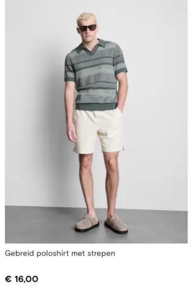 Promotie: Gebreid poloshirt met strepen