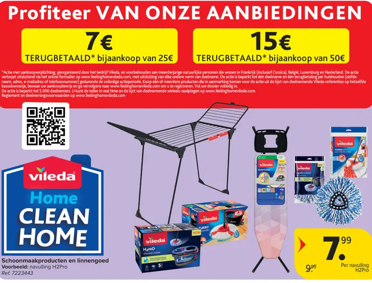 Promotie: Diverse Vileda producten zoals schoonmaakproducten en linnengoed
