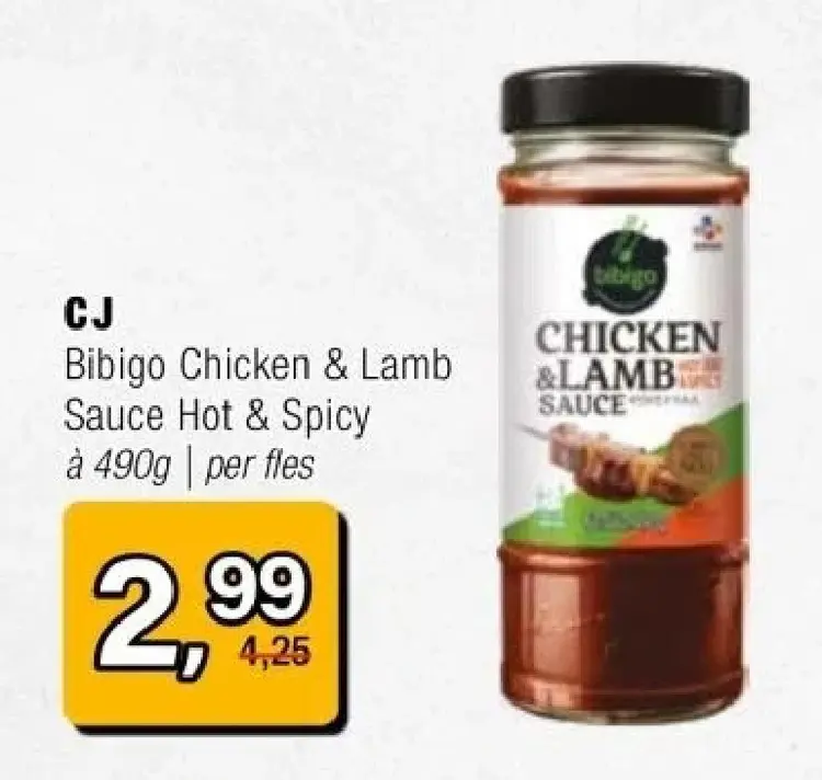 Aanbieding: Bibigo Chicken & Lamb Sauce Hot & Spicy