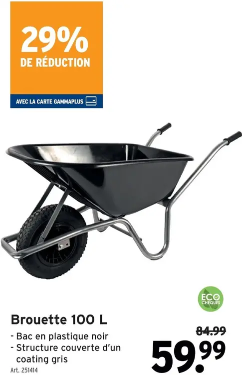 Offre: Brouette 100 L