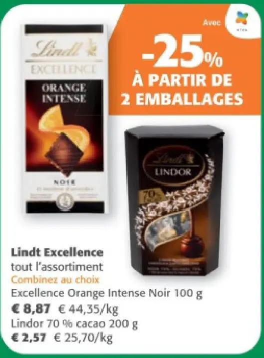 Offre: Lindt Excellence tout l'assortiment Combinez 