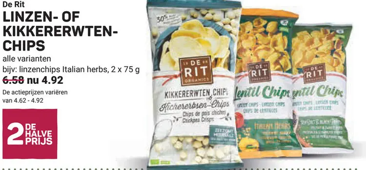 Aanbieding: Linzen- of kikkererwten-chips