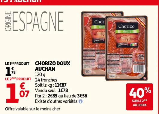 Offre: Chorizo doux