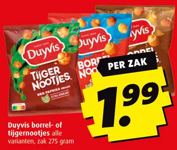 Aanbieding: Duyvis borrel- of tijgernootjes