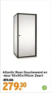 Aanbieding: Atlantic Roan Douchewand en -deur Zwart