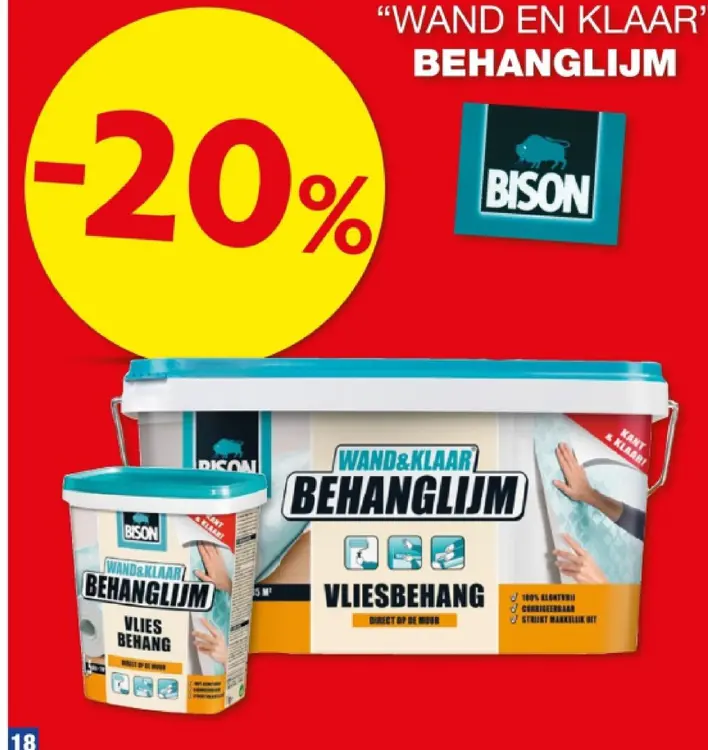 Promotie: Wand & Klaar Behanglijm Vliesbehang