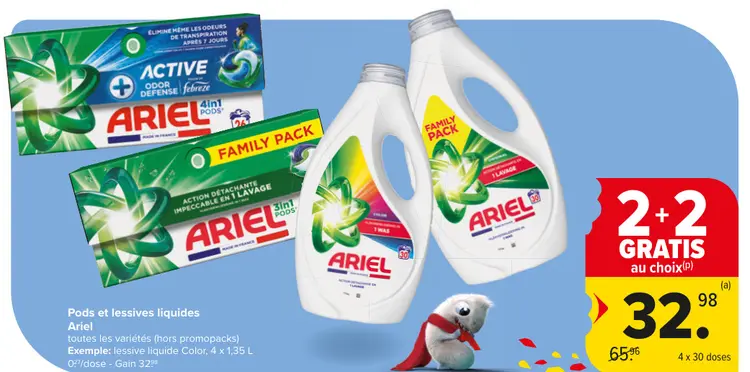 Offre: Pods et lessives liquides