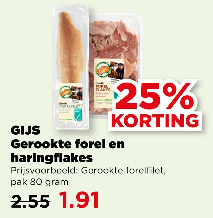 Aanbieding: Gerookte forel en haringflakes