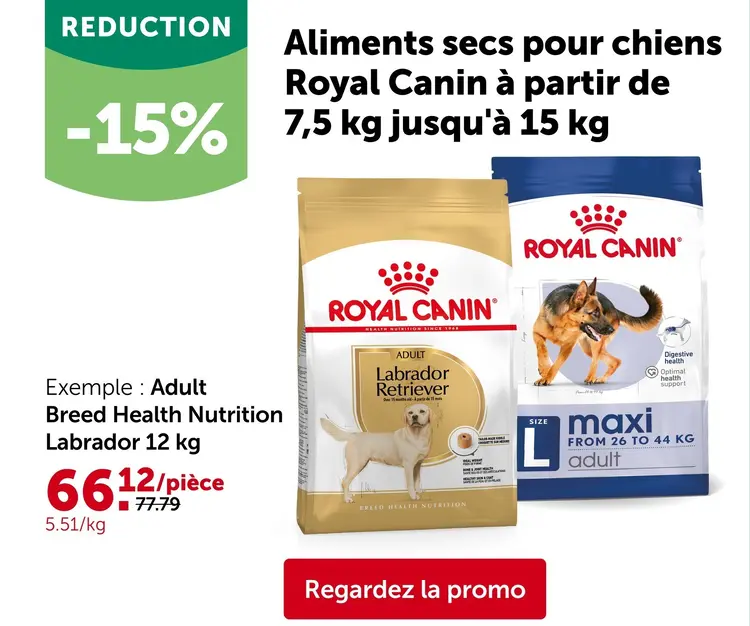 Offre: Aliments secs pour chiens Royal Canin