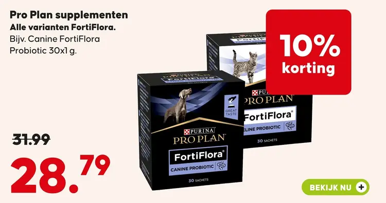 Aanbieding: Pro Plan supplementen Alle varianten FortiFlora